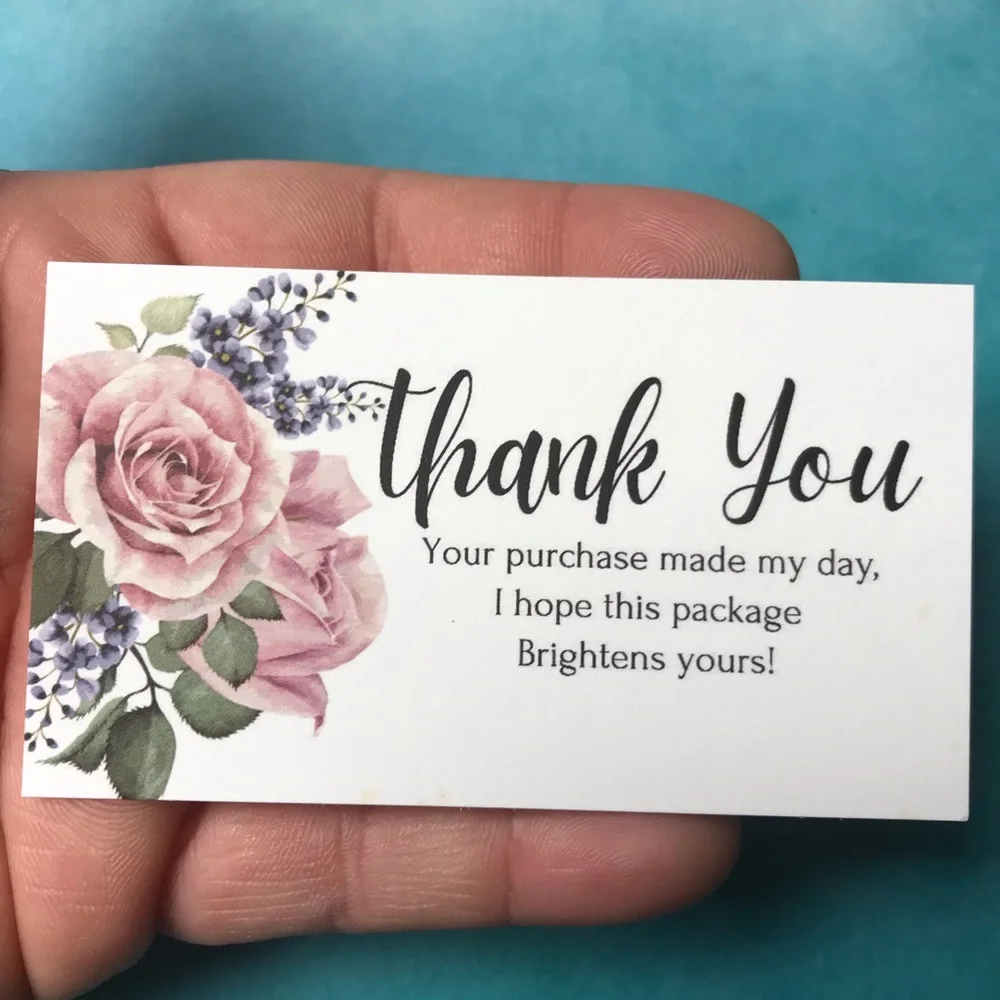30 thank you cards size 3.5”x2.”